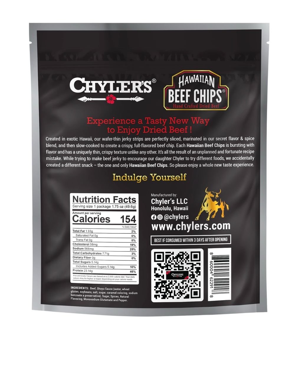 Hawaiian Beef Chips® Cracked Pepper - Chylers