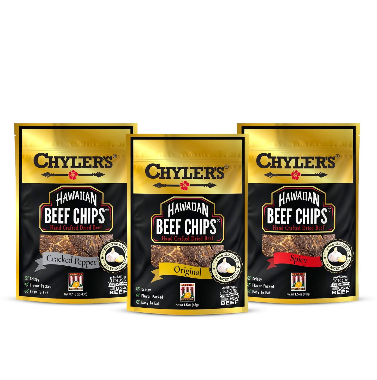 Chyler’s® Beef Chips with Roasted Garlic Variety Pack - Chylers