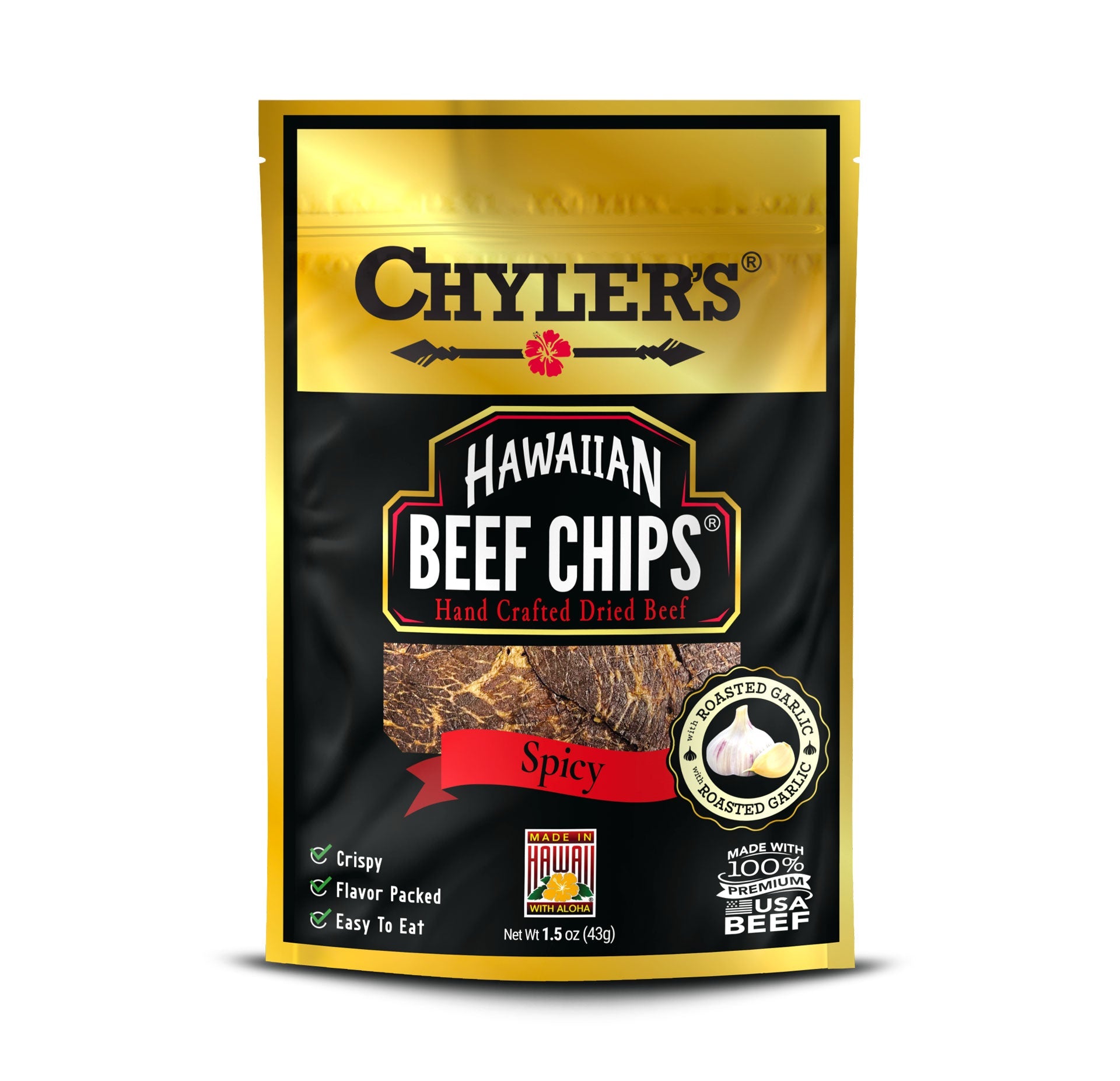 Hawaiian Beef Chips® Spicy with Roasted Garlic - Chylers