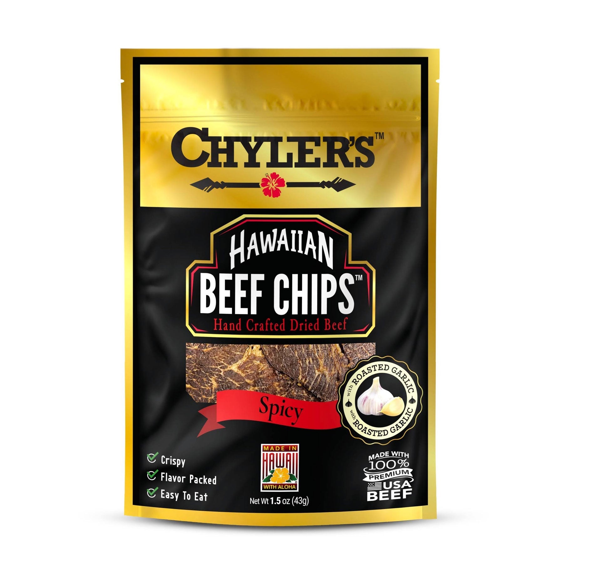 Hawaiian Beef Chips™ Spicy with Roasted Garlic - Chylers